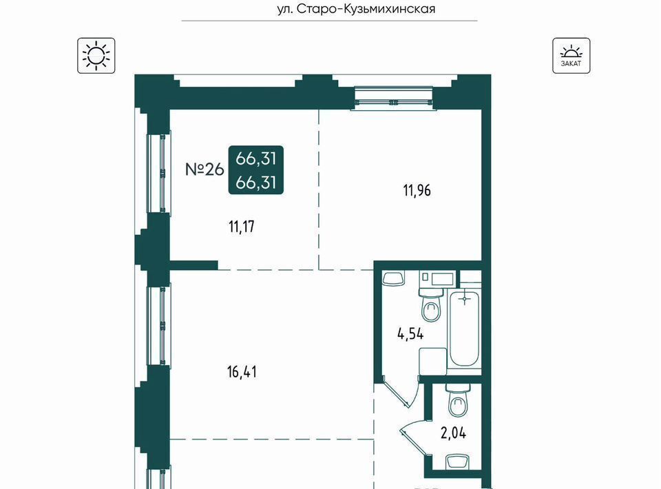 квартира г Иркутск р-н Свердловский ул Старо-Кузьмихинская 37/2а фото 12