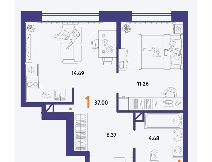 квартира г Тюмень р-н Калининский ул Интернациональная 199 корп. 10 фото 2