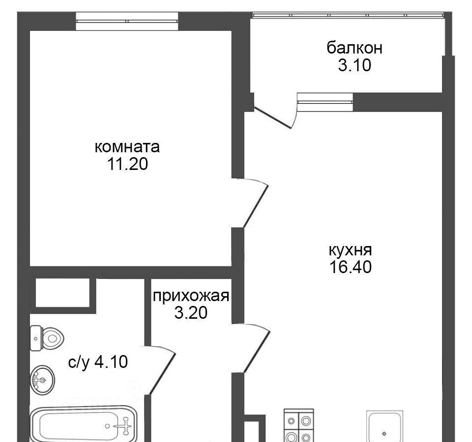 квартира г Санкт-Петербург метро Девяткино дор Муринская 53 фото 1