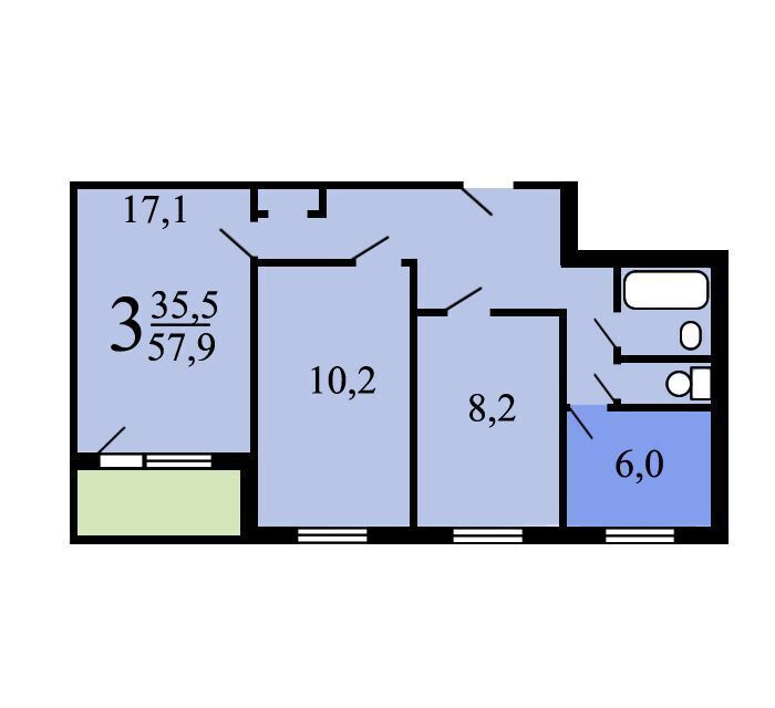 квартира г Москва метро Орехово проезд Шипиловский 43к/3 фото 3