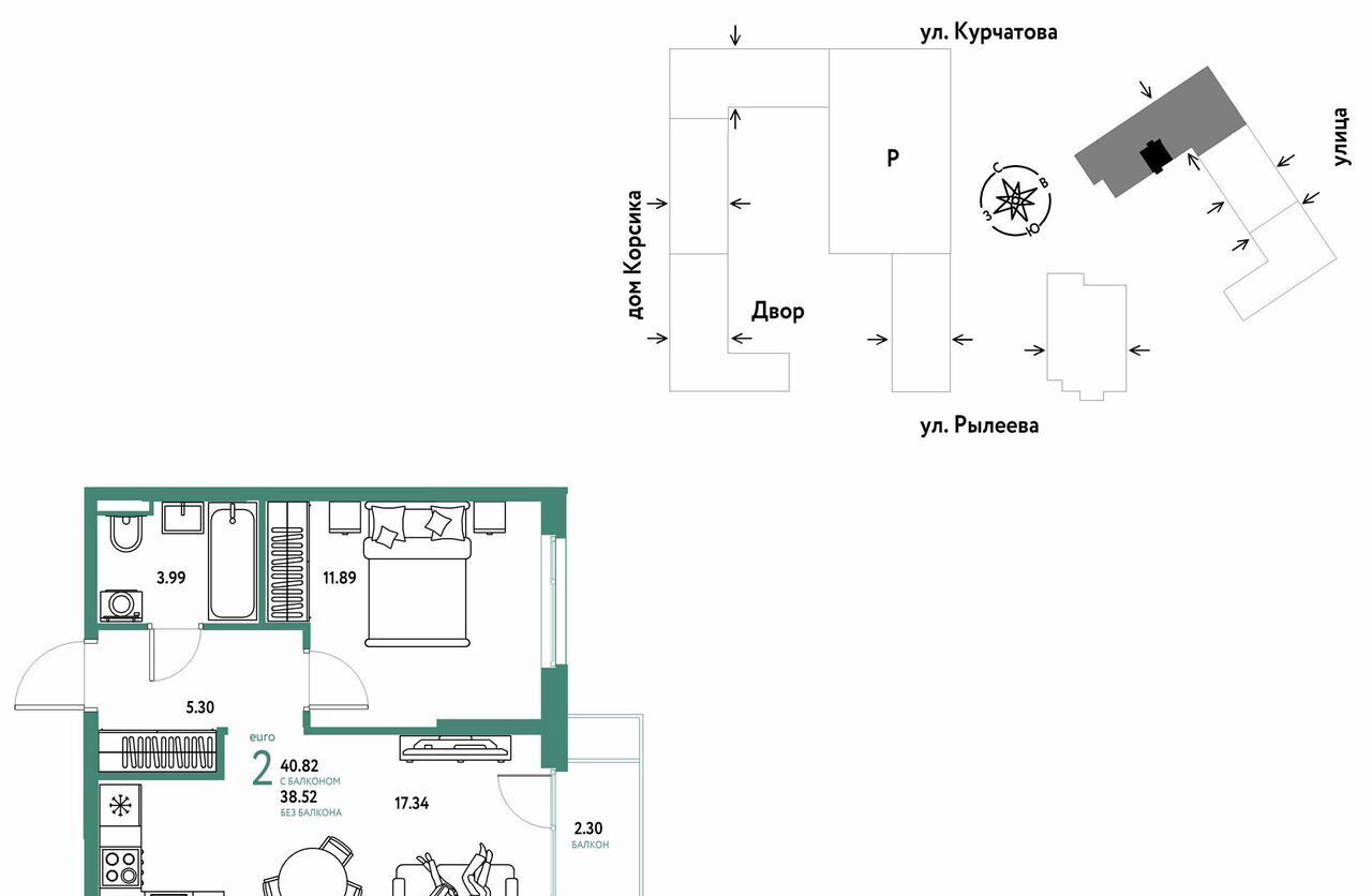 квартира г Тюмень р-н Калининский ул Краснооктябрьская 10 корп. 3 фото 1