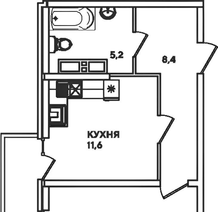 квартира г Краснодар р-н Прикубанский ул им. Героя Пешкова 14к/3 фото 2