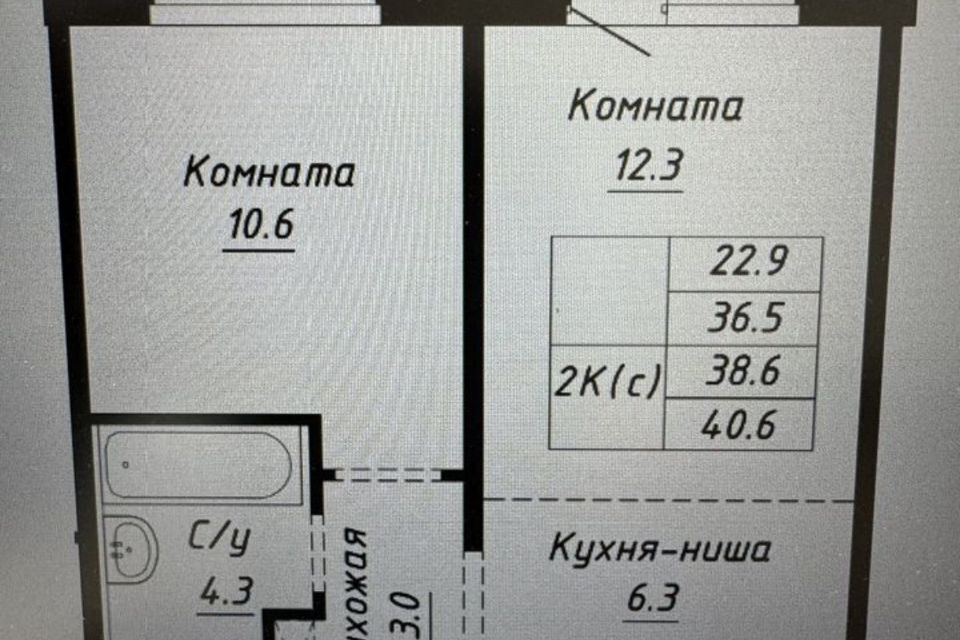 квартира г Барнаул ул Анатолия Мельникова 1 Барнаул городской округ фото 7