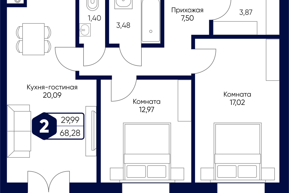 квартира городской округ Дмитровский с Озерецкое б-р Радости 2 фото 1