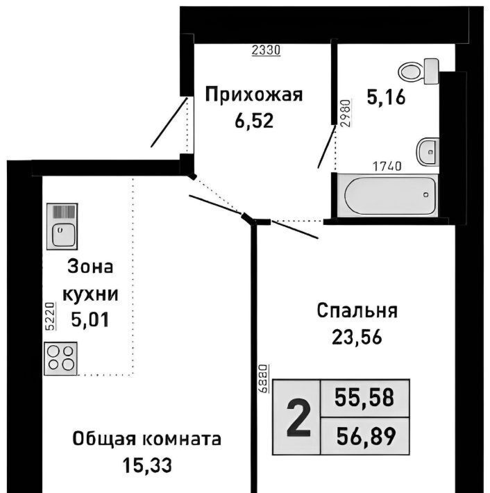 квартира г Барнаул р-н Центральный пер Ядринцева 95 фото 2