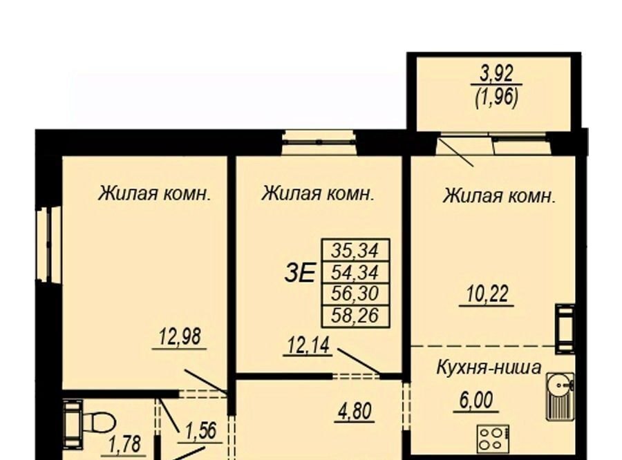 квартира г Хабаровск р-н Индустриальный Южный микрорайон ул Рокоссовского фото 1