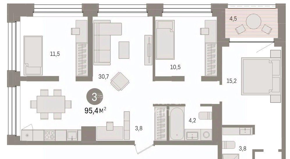 квартира г Тюмень р-н Центральный ул Газовиков 44 фото 2