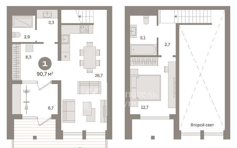 квартира г Тюмень р-н Центральный ул Газовиков 44 фото 2