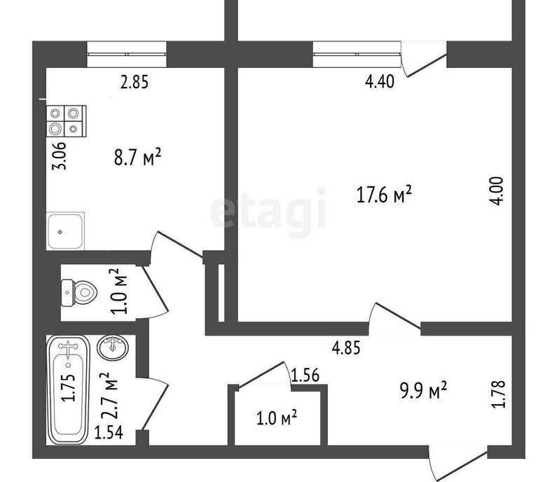 квартира г Березовский б-р Молодежный 14 4-й микрорайон фото 14