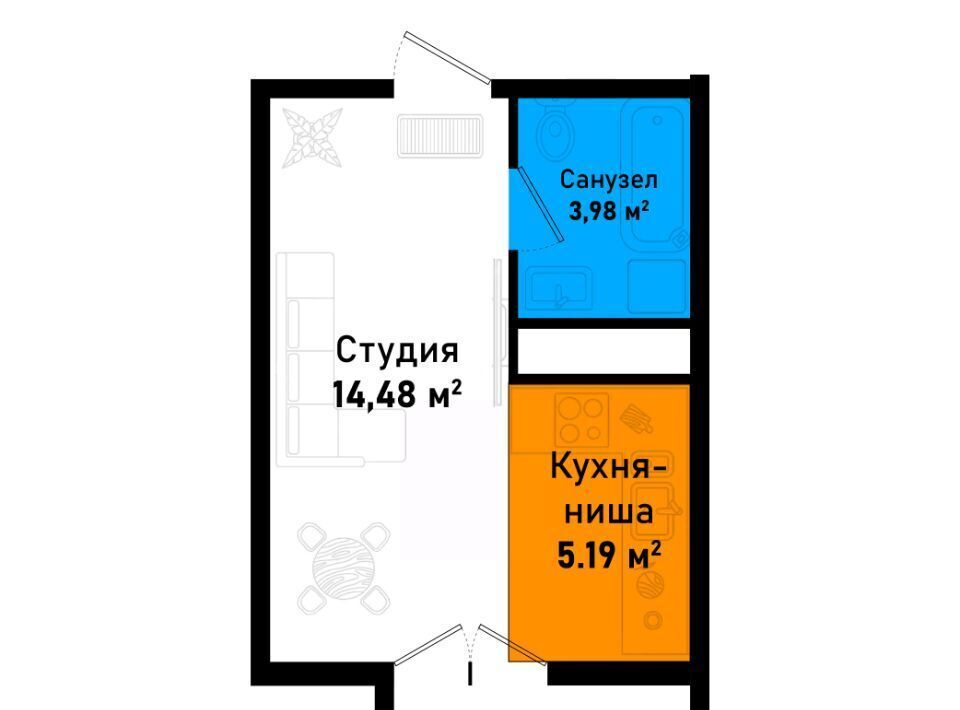 квартира р-н Черноморский пгт Черноморское ул Евпаторийская ЖК Бухта Счастливая Черноморское сельское поселение фото 1