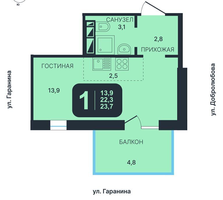 квартира г Новосибирск Золотая Нива ул Гаранина фото 1