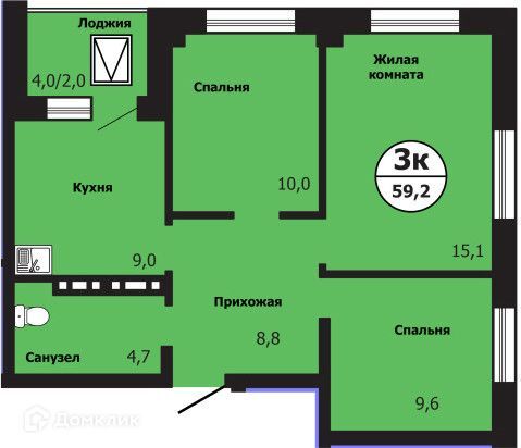 квартира г Красноярск ул Лесников 51 Красноярск городской округ фото 2