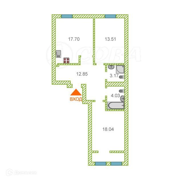 квартира г Тюмень ул Ставропольская 160/1 Тюмень городской округ фото 1