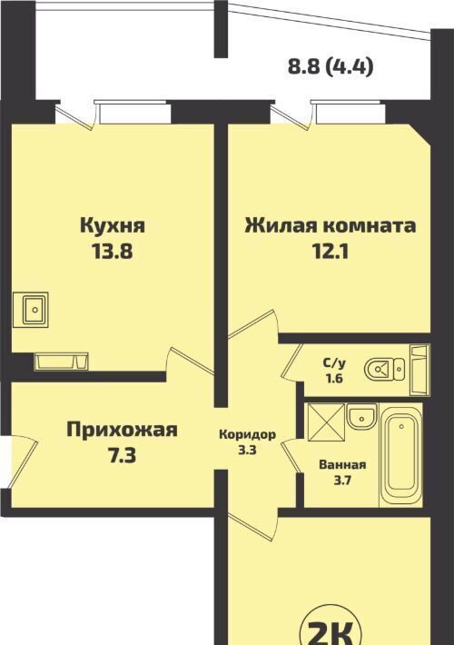 квартира р-н Новосибирский п Садовый Станционный сельсовет, Заельцовская, ул. Каспийская, 7 фото 1