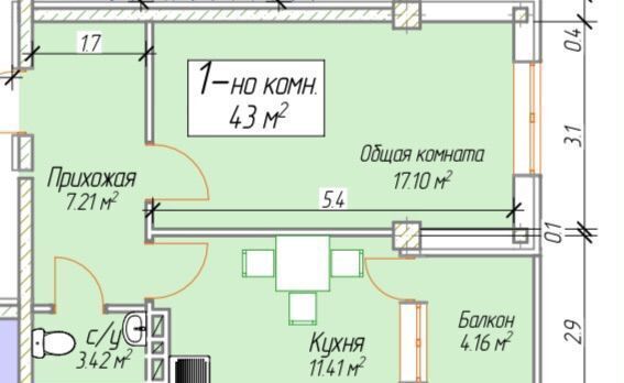 квартира г Махачкала р-н Ленинский Хушетское ш., 11 фото 1