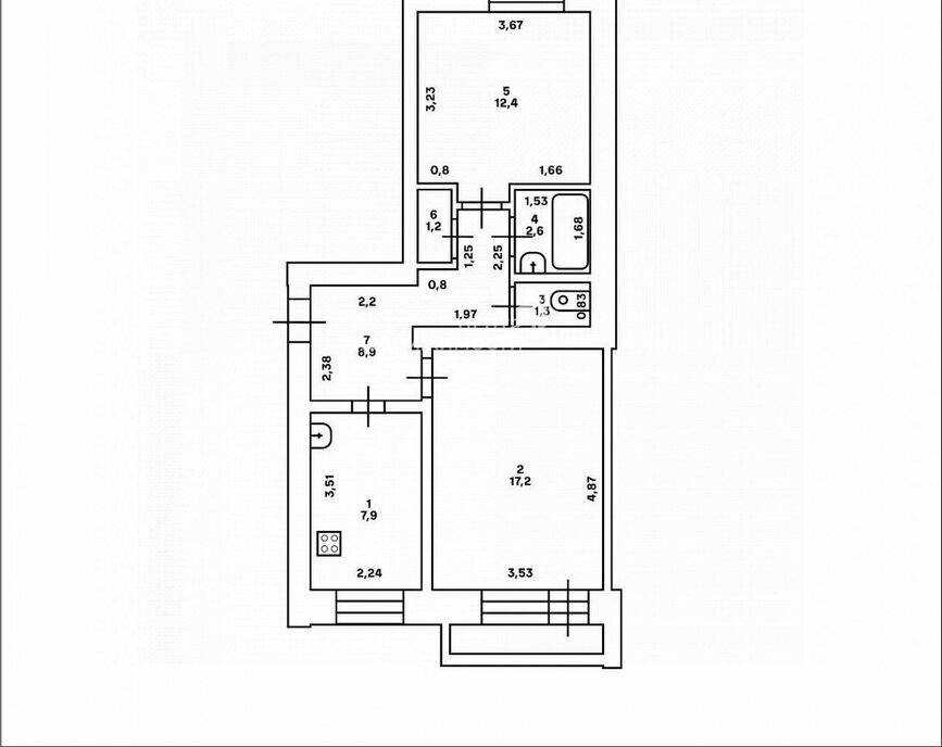 квартира г Казань р-н Кировский Кремлёвская ул Минусинская 1к/1 фото 19