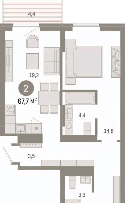 квартира г Омск р-н Кировский ул. Б. Г. Шаронова, 9 фото 3