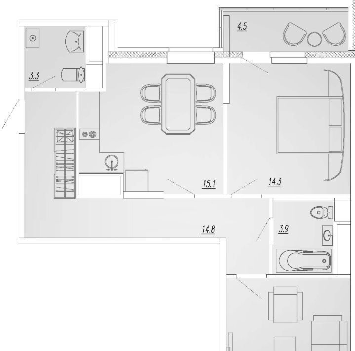 квартира г Мытищи Ulitsa Akademika Kargina, 23А, Mytishchi, Moskovskaya oblast, Russia, 141009 фото 2