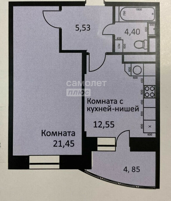 квартира г Домодедово мкр Востряково жилой комплекс Оптима, Бутово фото 7