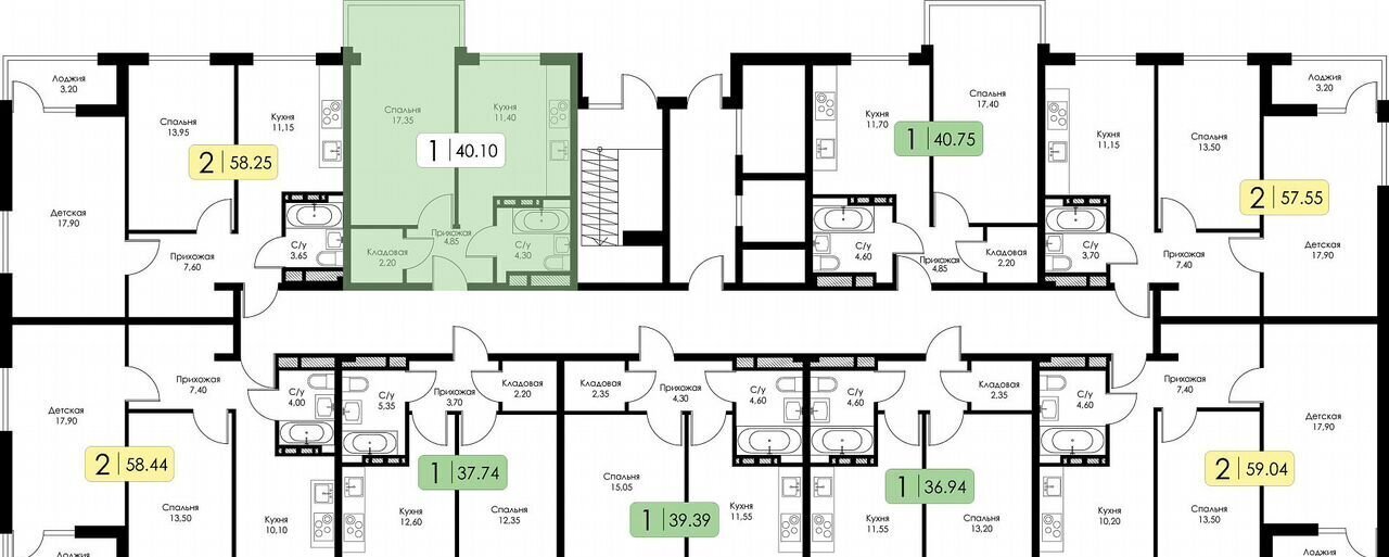 квартира г Смоленск р-н Ленинский ш Краснинское 4 блок-секция 1, 2, 3 фото 15