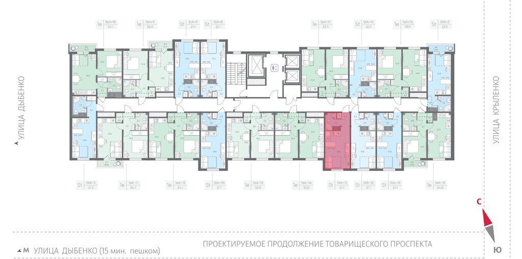 квартира г Санкт-Петербург метро Улица Дыбенко р-н Невский муниципальный округ № 54 фото 1