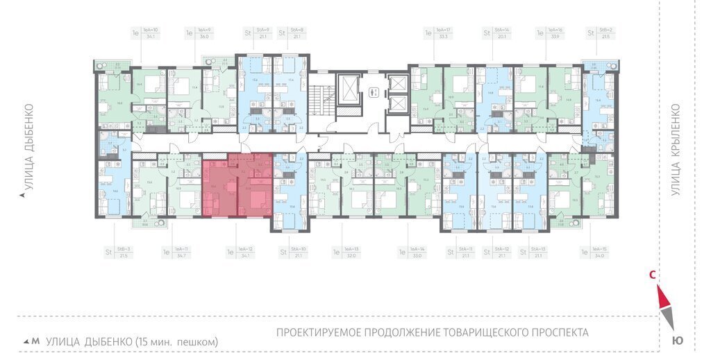 квартира г Санкт-Петербург метро Улица Дыбенко р-н Невский муниципальный округ № 54 фото 1