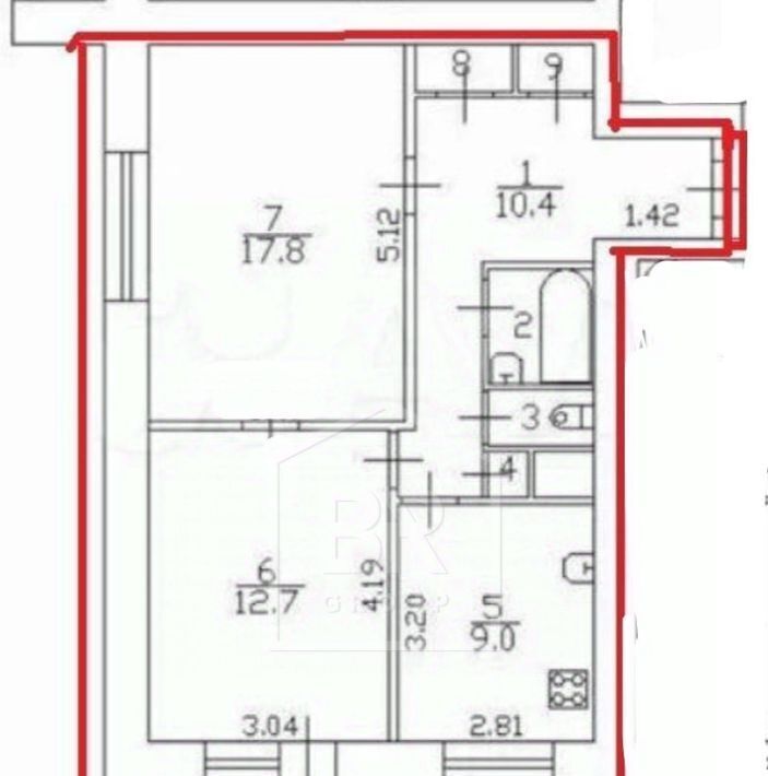 квартира г Санкт-Петербург метро Улица Дыбенко ул Дыбенко 25к/2 фото 2