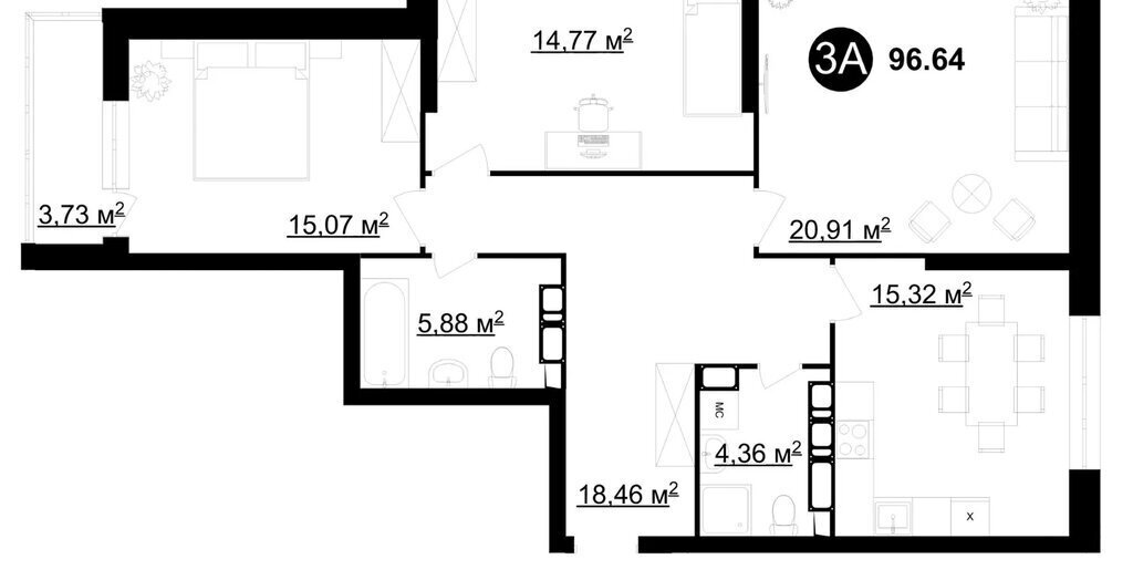 квартира г Казань ул Аметьевская магистраль 18к/3 Аметьево фото 2