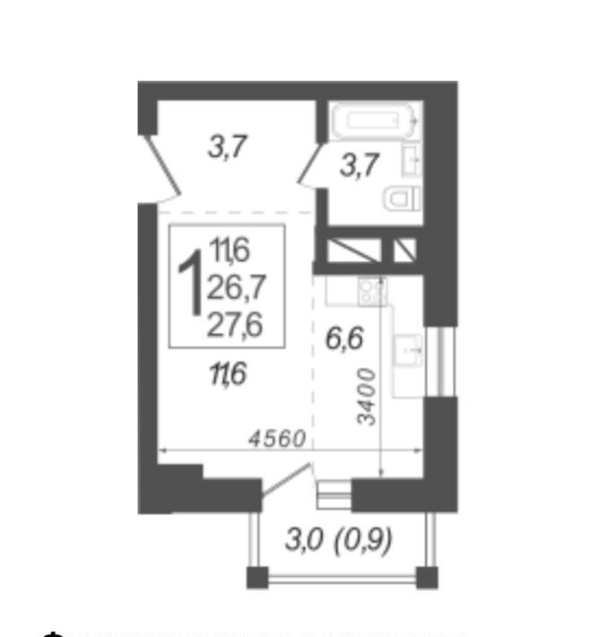 квартира г Краснодар р-н Прикубанский ул 3-я Трудовая 1/3 фото 1