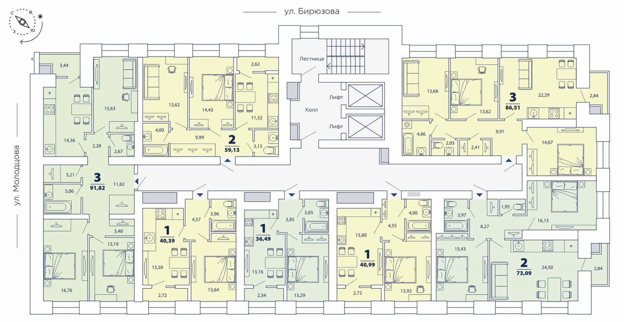 квартира г Рязань р-н Московский ул Интернациональная 2 фото 2