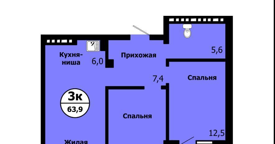 квартира г Красноярск р-н Свердловский ул Лесников 25а фото 26