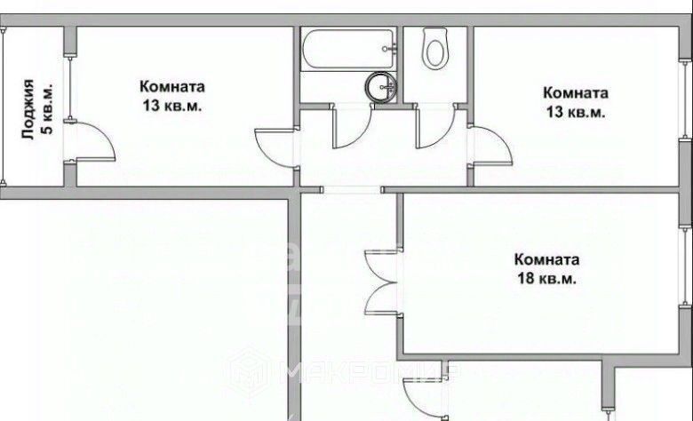 квартира г Челябинск р-н Калининский ул Молодогвардейцев 61 фото 28