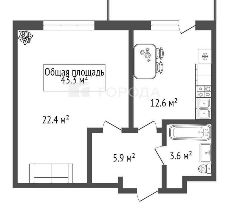 квартира г Новосибирск р-н Калининский Заельцовская ул Михаила Немыткина 10 жилой район «Родники» фото 8