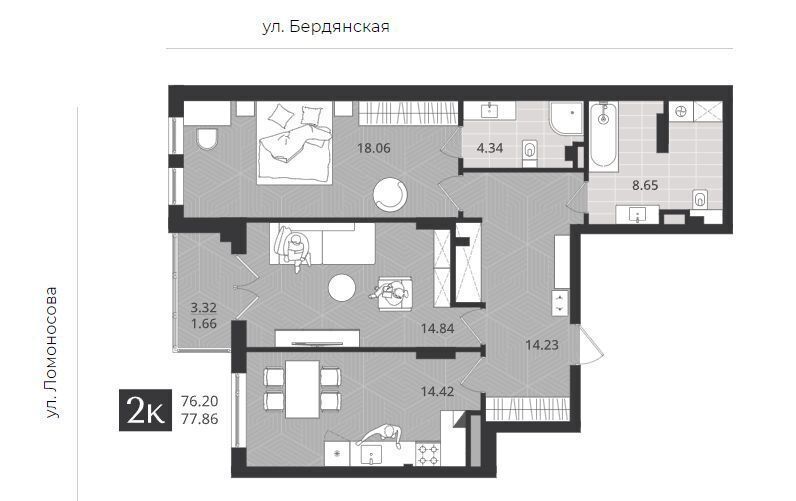 квартира г Калининград р-н Центральный ул Ломоносова 52 фото 2