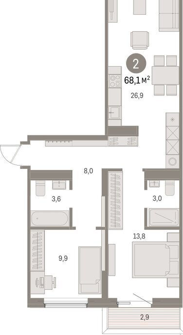 квартира г Курган Центральный ЖК «Дом Кино» фото 2