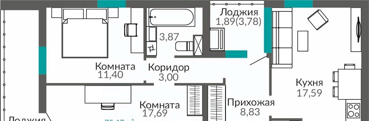 квартира г Симферополь р-н Киевский Крымская Роза Горизонты жилой комплекс фото 1