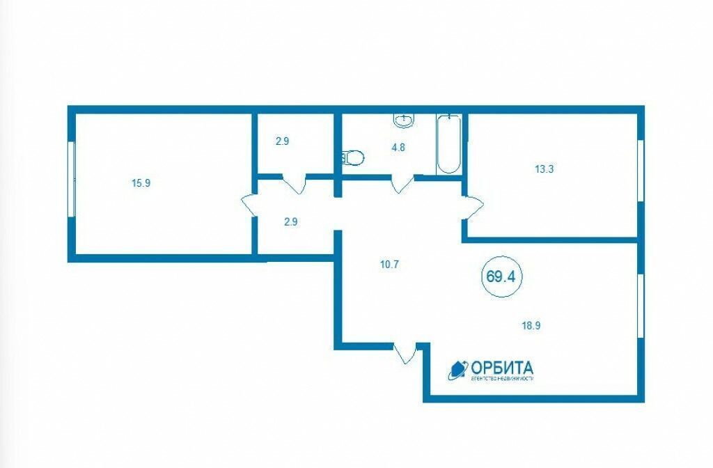 квартира г Тюмень р-н Центральный ул Новгородская 20 фото 11