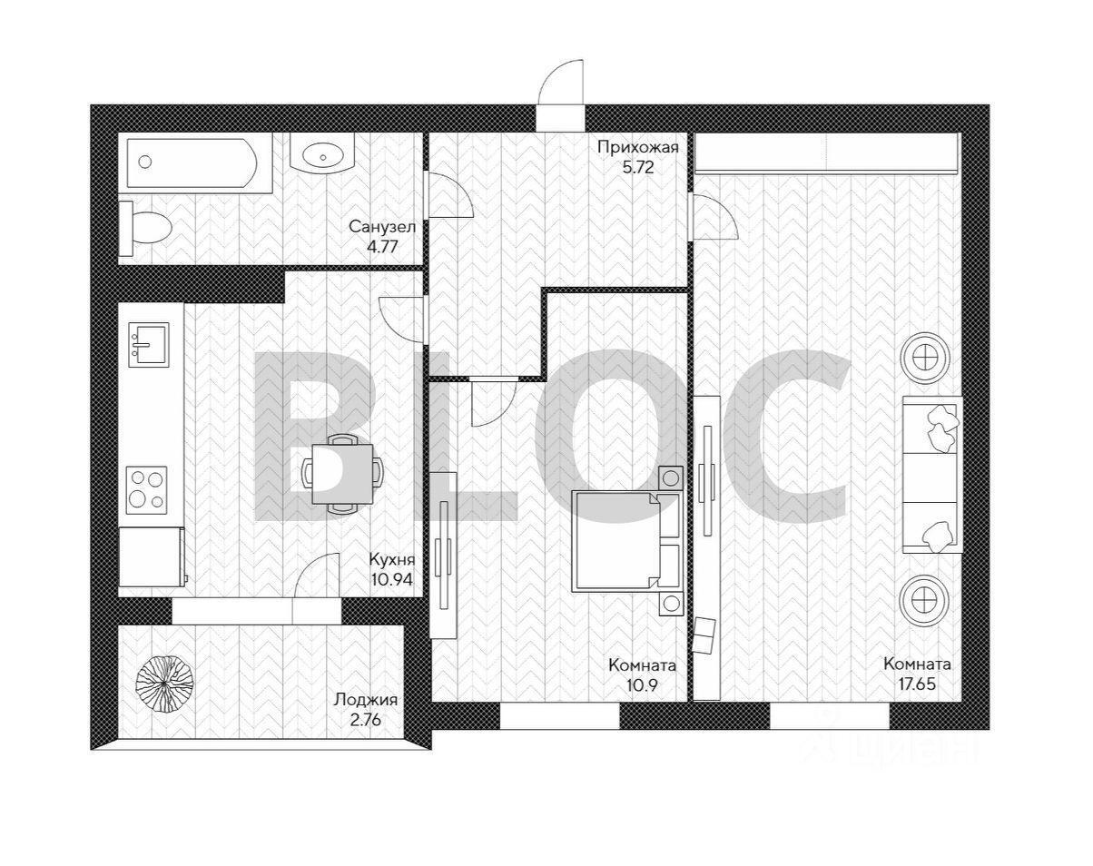 квартира г Краснодар пгт Калинино р-н Прикубанский ул Средняя 30/1 фото 2