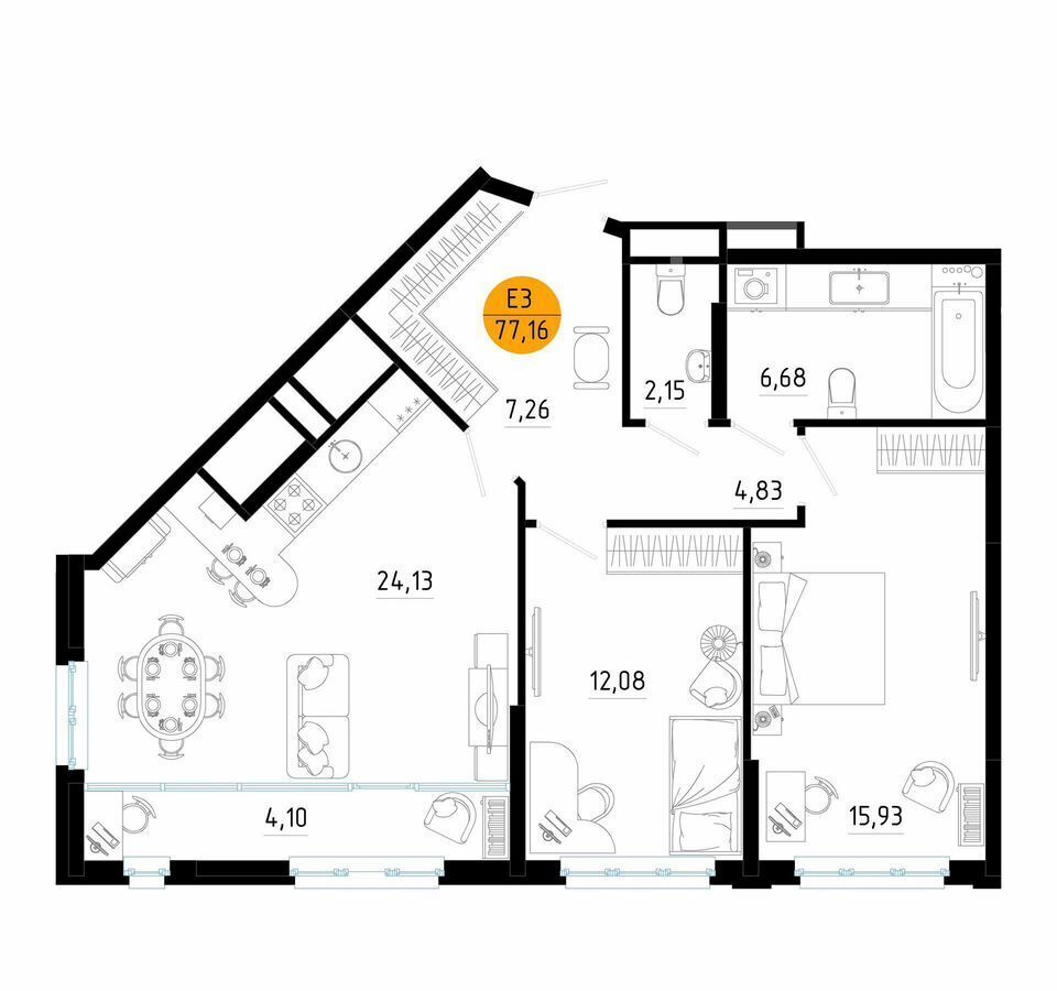 квартира г Рязань р-н Железнодорожный ш Московское 3 фото 1