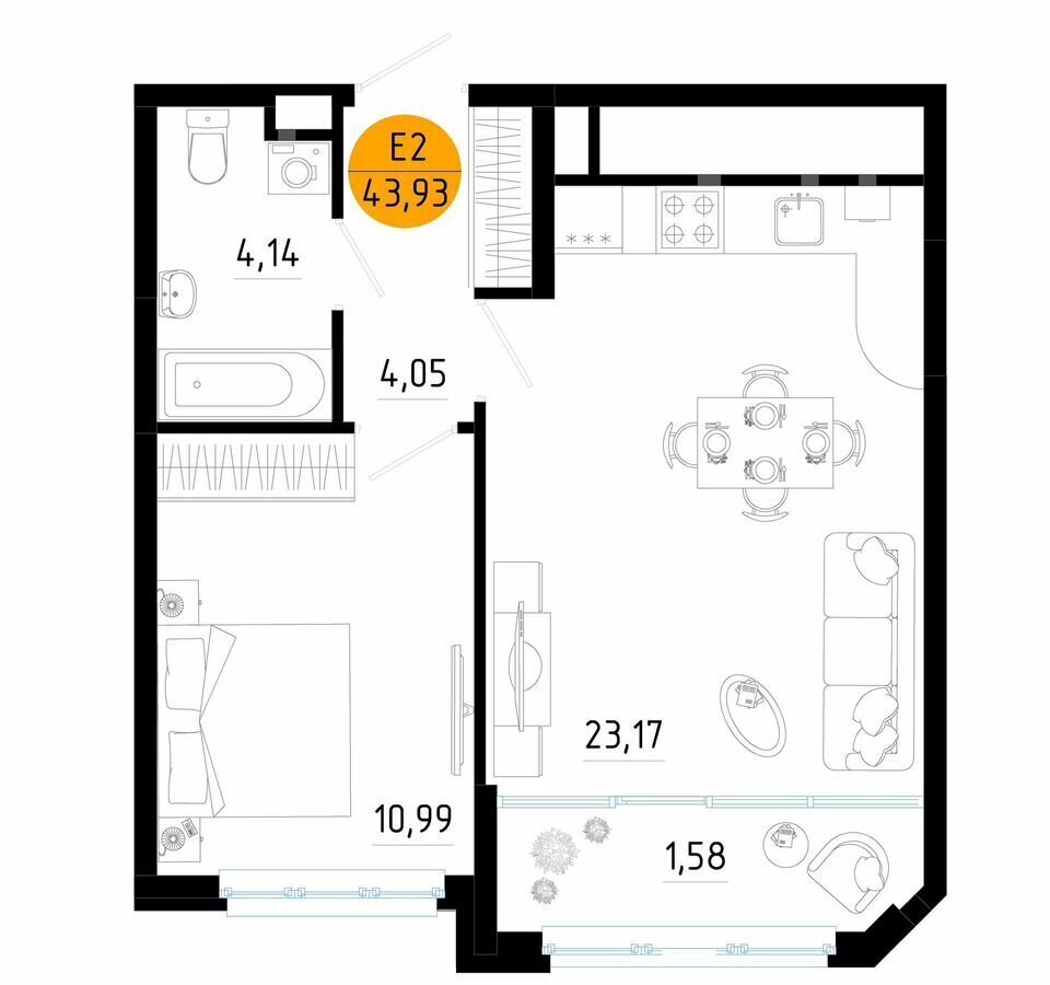 квартира г Рязань р-н Железнодорожный ш Московское 3 фото 1