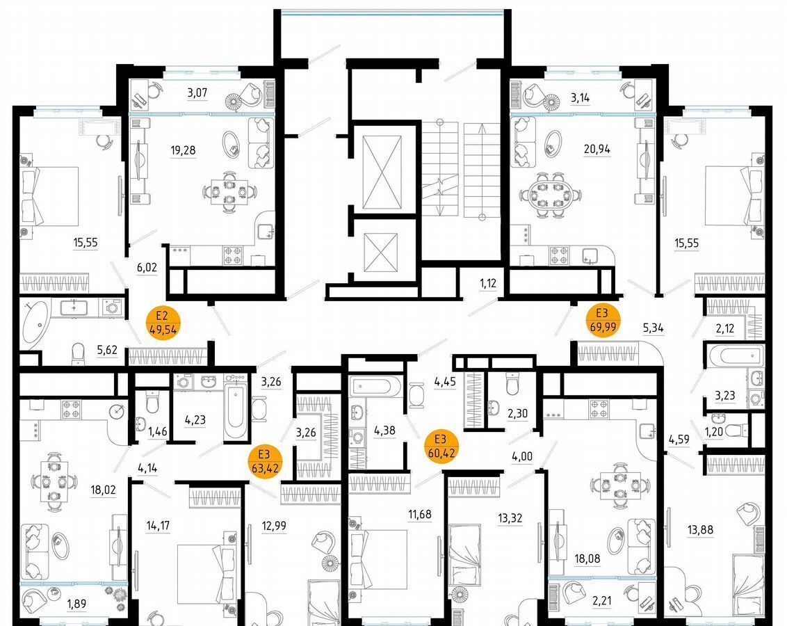 квартира г Рязань р-н Железнодорожный ш Московское 3 фото 2