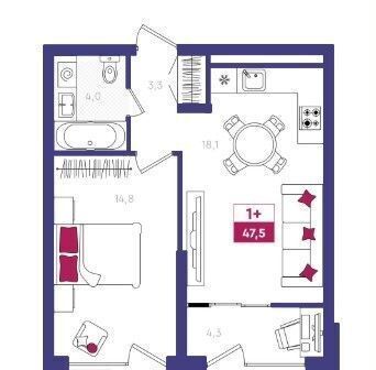 квартира г Тюмень р-н Калининский ул Московский тракт 83 корп. 6 фото 4