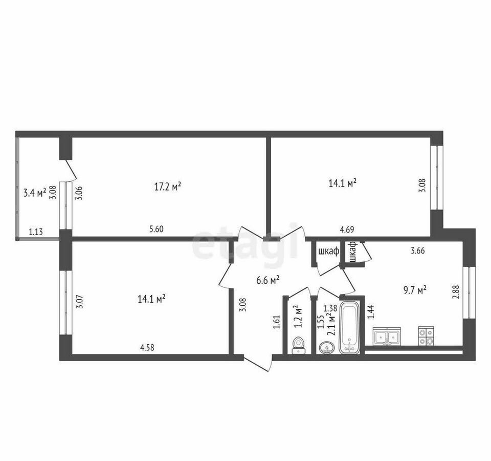 квартира г Калининград р-н Московский ул Аллея смелых 154 фото 35