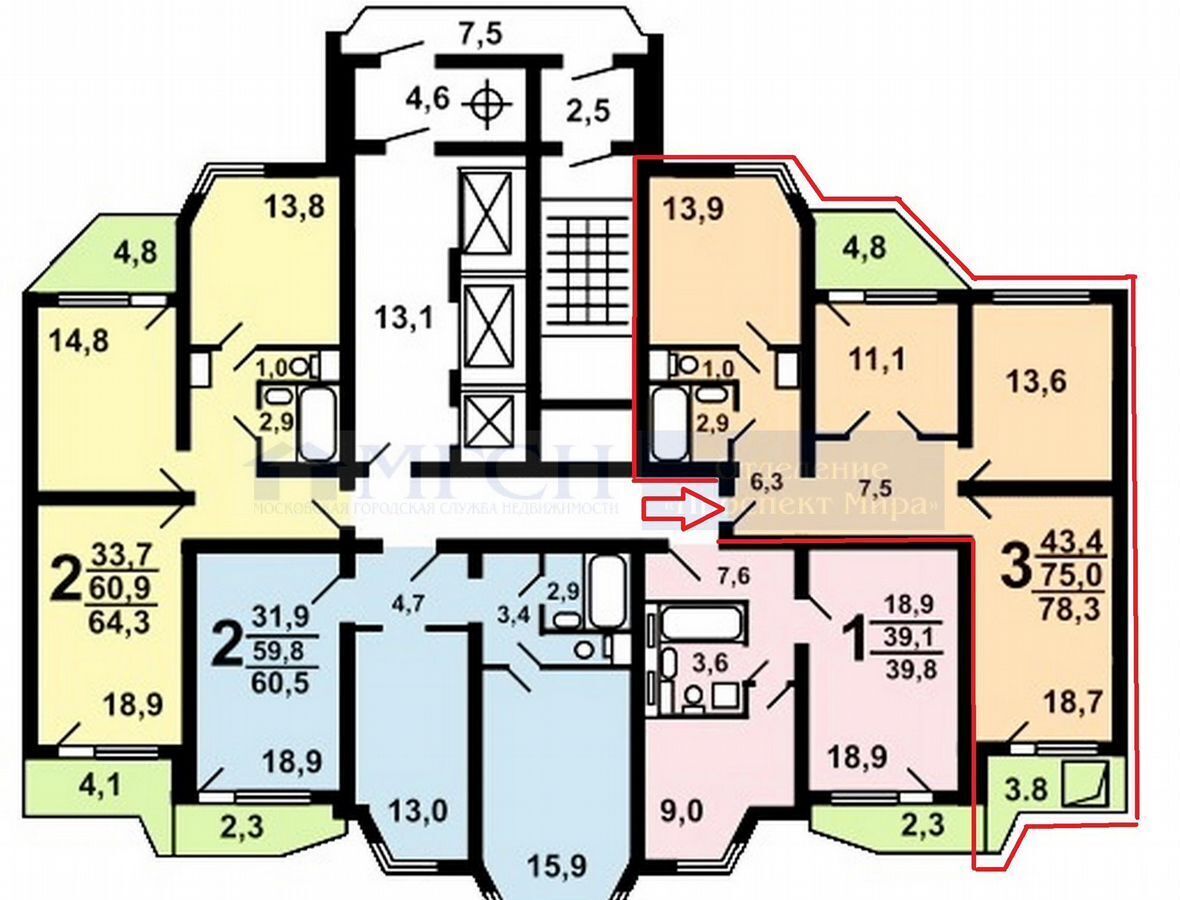 квартира г Красногорск б-р Красногорский 32 Мякинино, Красногорск фото 2