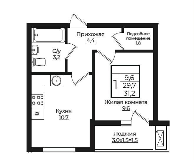 квартира г Краснодар р-н Прикубанский ул Византийская 2 фото 1