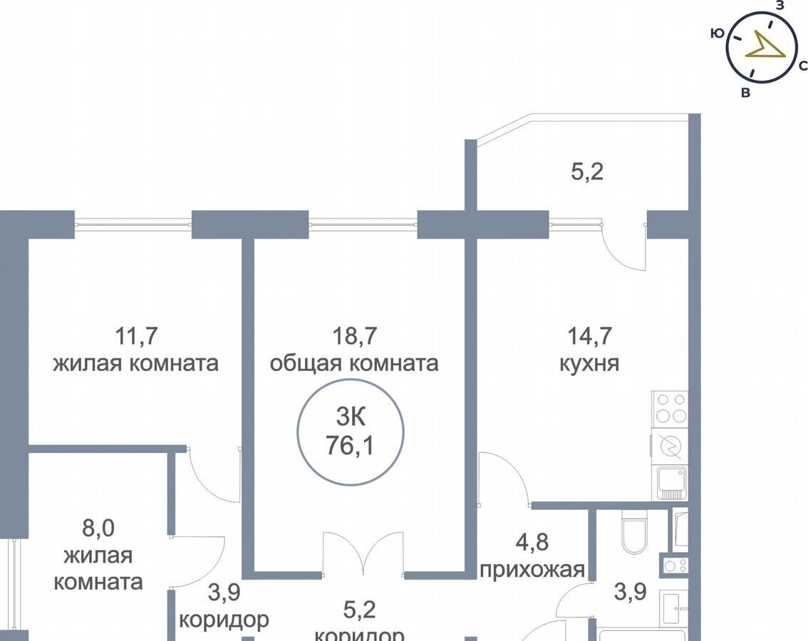 квартира г Сургут р-н Восточный ул Монтажников 2 фото 1