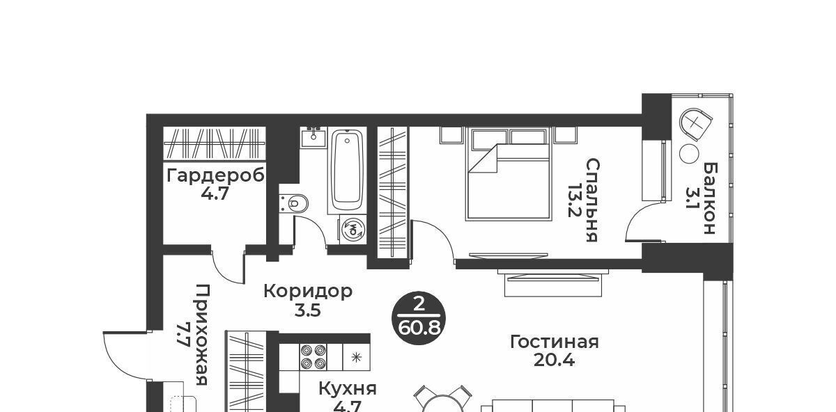 квартира г Абакан ул Генерала Тихонова 7 фото 1