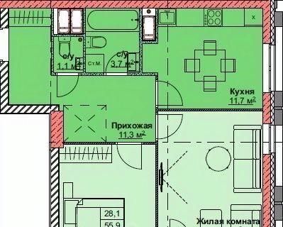 квартира г Владивосток р-н Первомайский ЖК Каштановый двор 1/1 фото 1