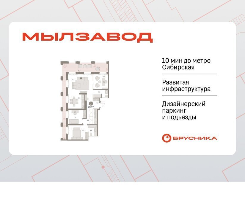 квартира г Новосибирск Маршала Покрышкина ЖК Мылзавод фото 1