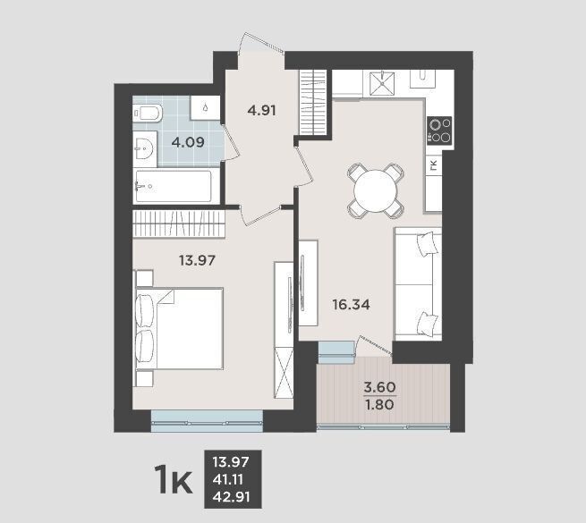 квартира г Калининград р-н Ленинградский ул Арсенальная 29 корп. 3 фото 2